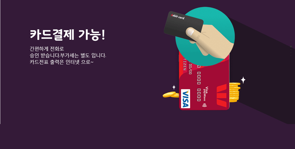 카드결제가능 부가세별도